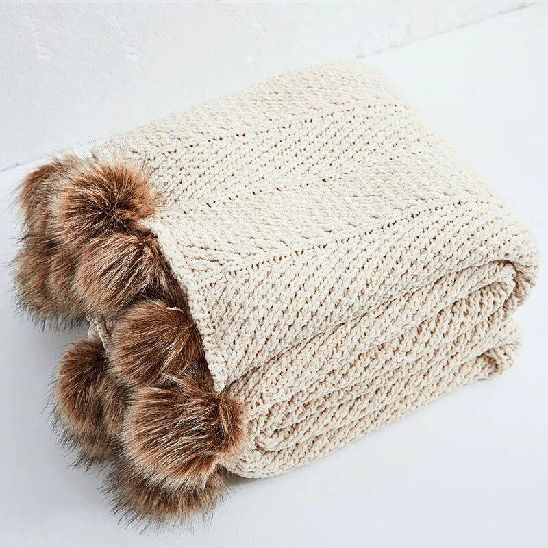 Chenille Fur Pom | Sand - Moniluxx