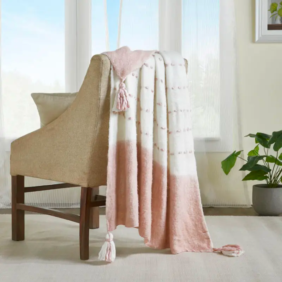 Blush Mohair Throw