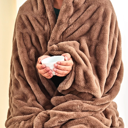 Caramel Ruched Throw