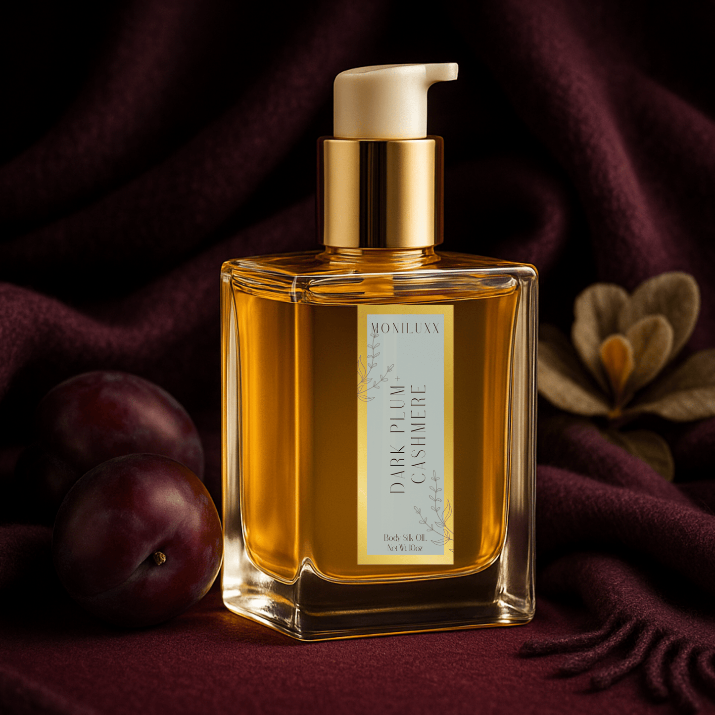 Dark Plum+Cashmere Body Silk Oil - Moniluxx