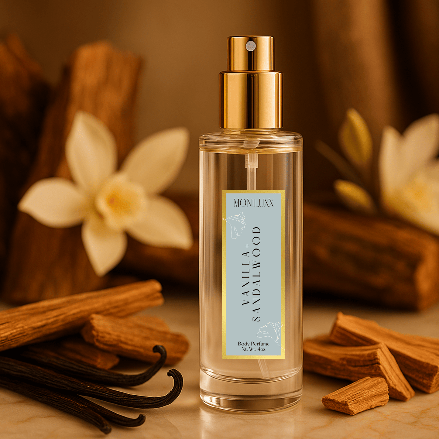 Vanilla+Sandalwood Body Perfume - Moniluxx