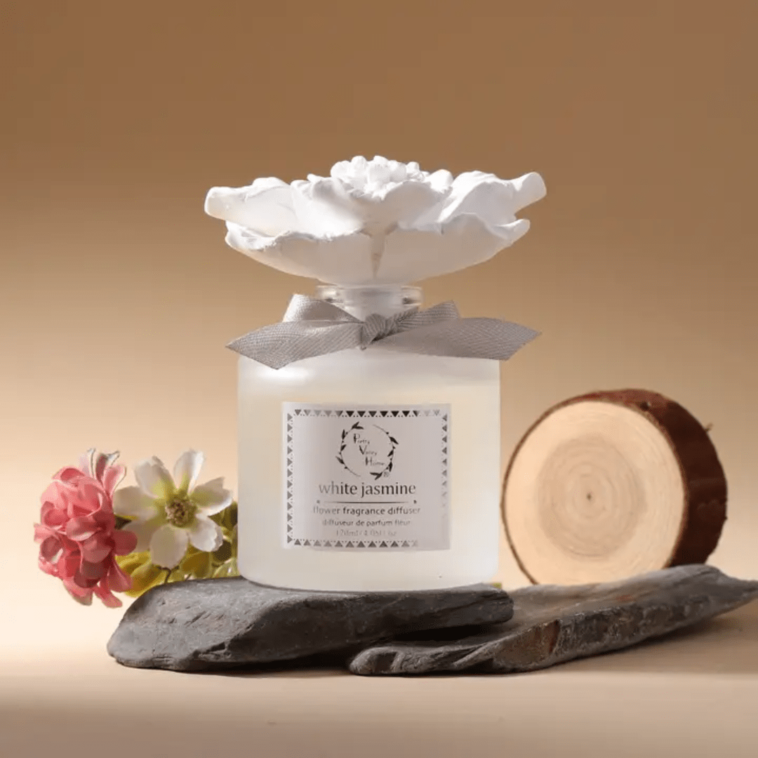 White Jasmine | Ceramic Flower Diffuser - Moniluxx