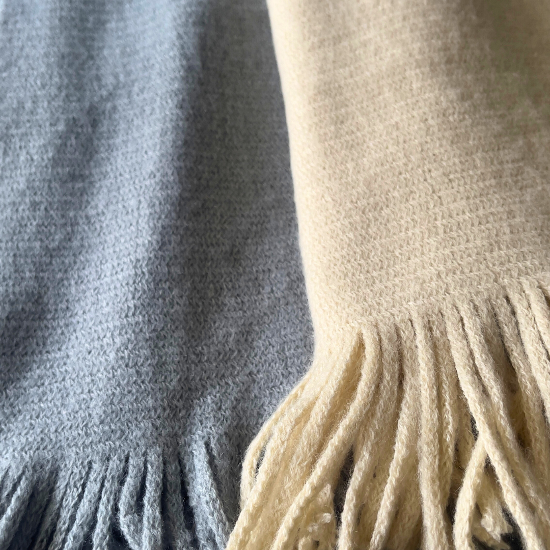 Blue Ecru Colorblock Throw