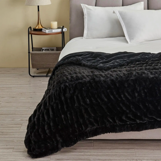 Black Gradient Ruched Throw