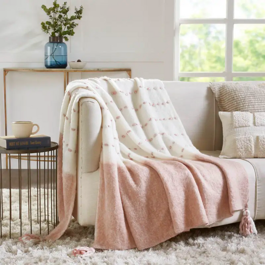 Blush Mohair Throw