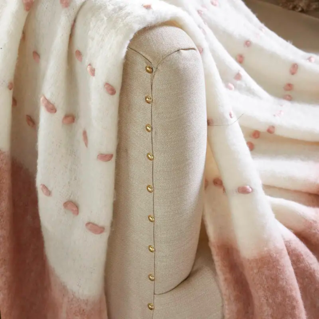 Blush Mohair Throw