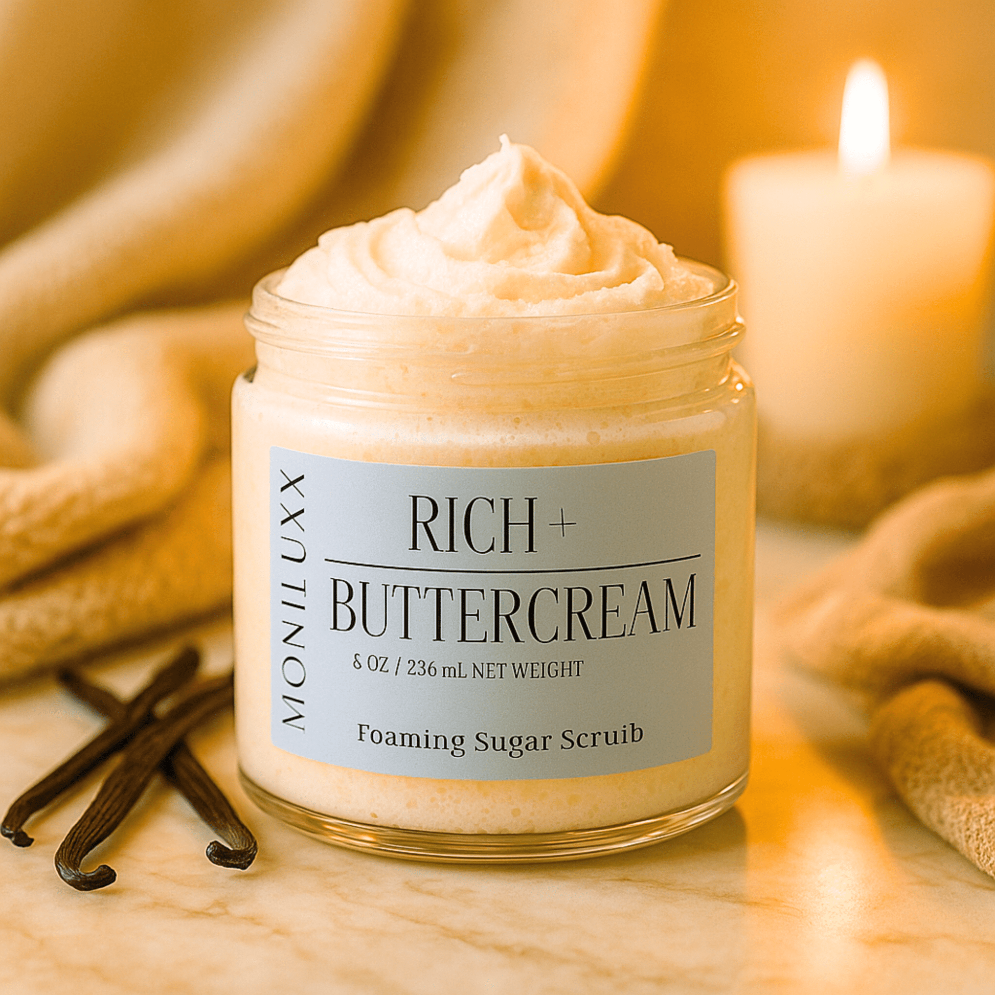 Rich Buttercream Foaming Sugar Scrub - Moniluxx