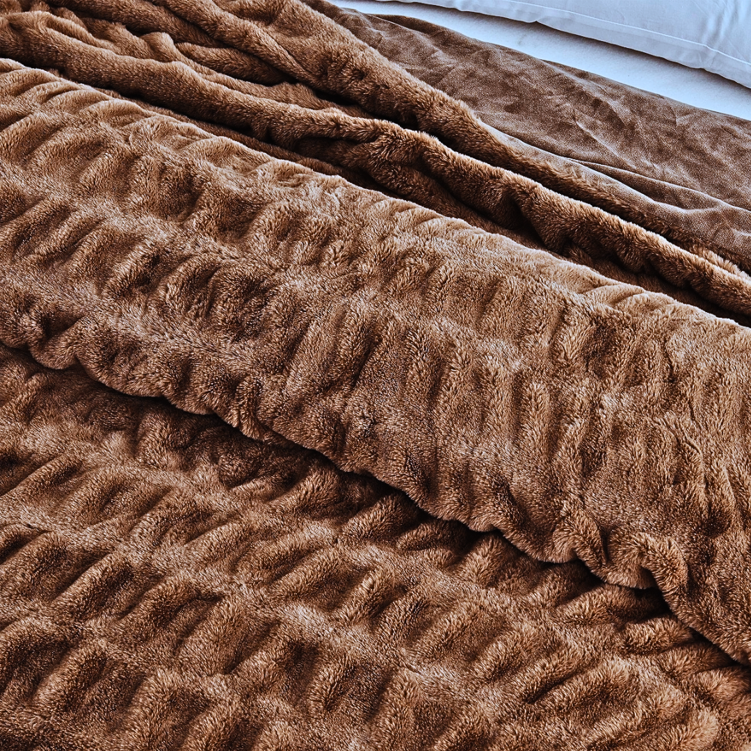 Caramel Ruched Throw
