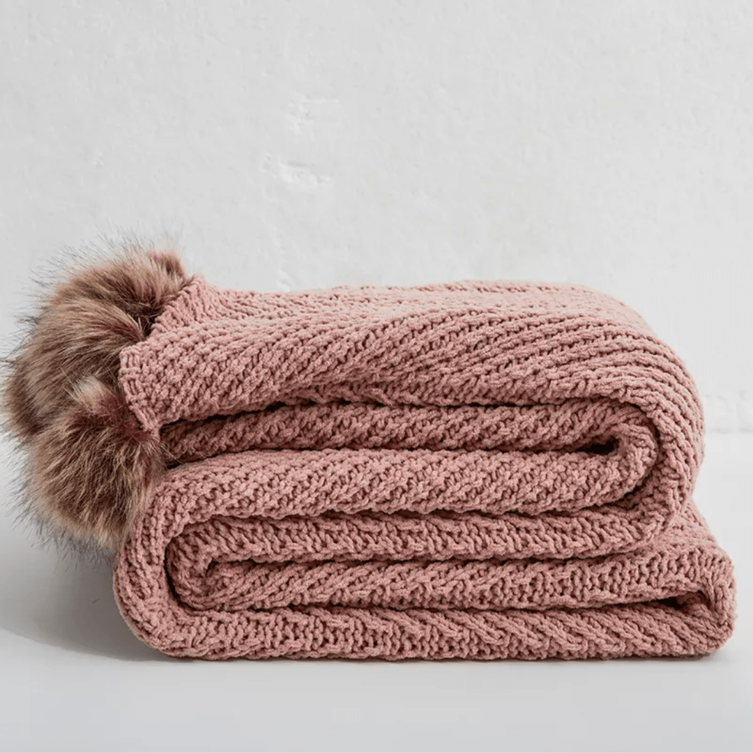 Chenille Fur Pom - Mauve - Moniluxx