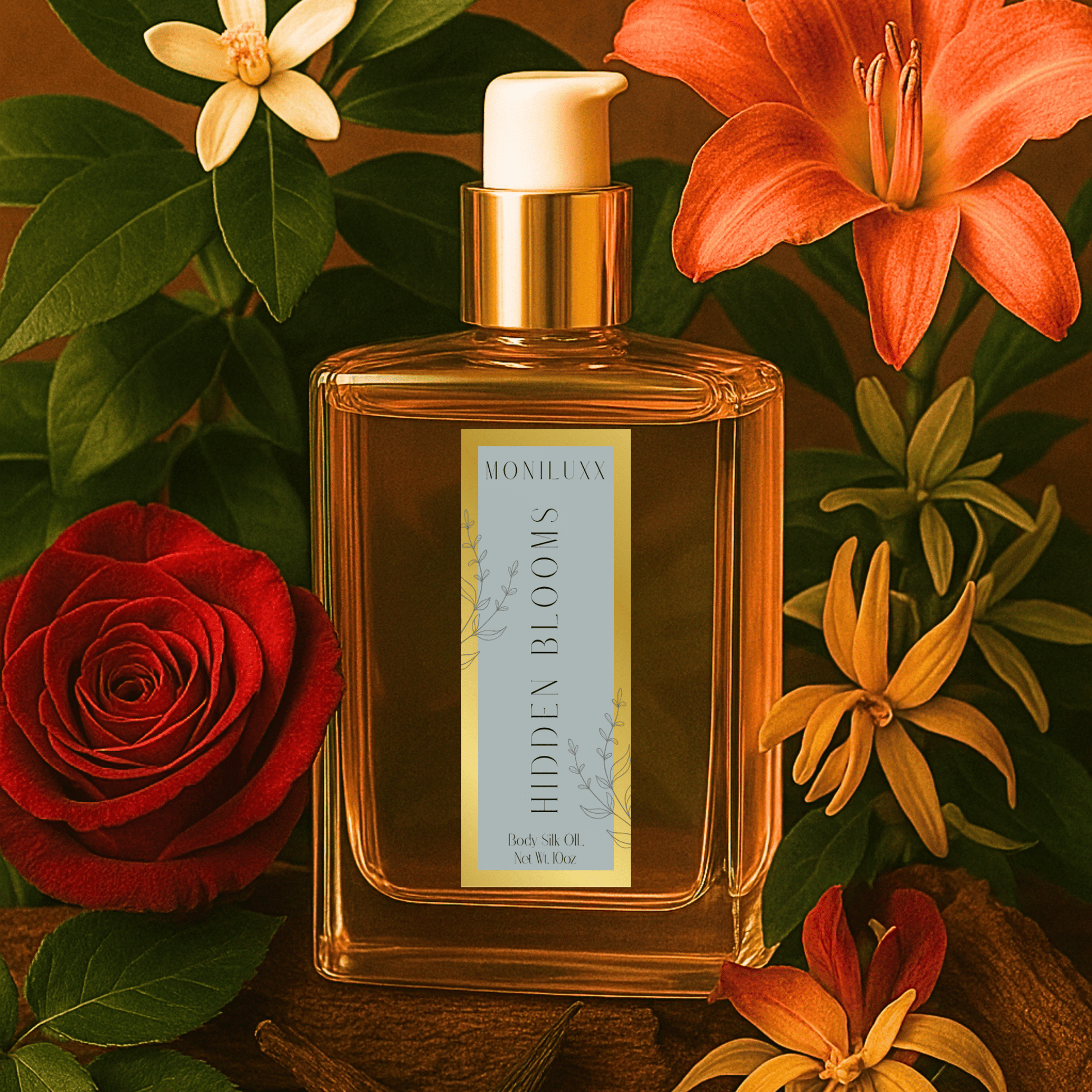 Hidden Blooms Body Silk Oil - Moniluxx