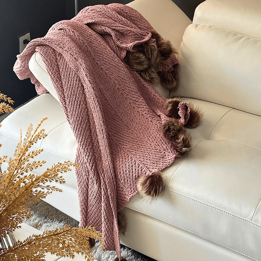 Chenille Fur Pom - Mauve - Moniluxx