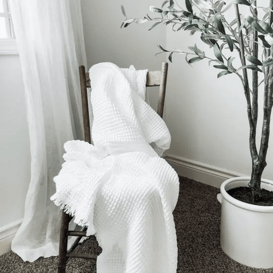 Soft Waffle Throw | White - Moniluxx