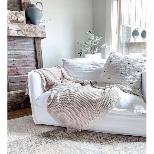 Soft Waffle Throw | White